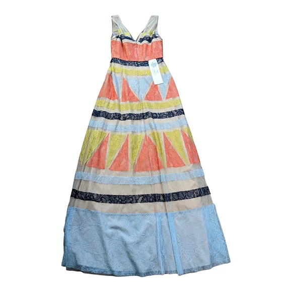 BCBGMAXAZRIA color block lace gown size 0 - Picture 3 of 7